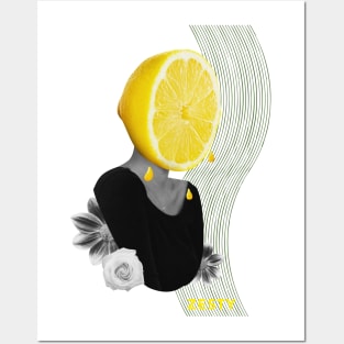 Surrealistic Lemon Woman Zesty Art Posters and Art